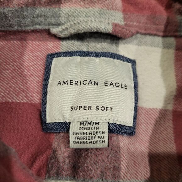 American Eagle Super Soft Classic Fit Flannel Long Sleeve Button Up Mens Medium - Picture 4 of 7